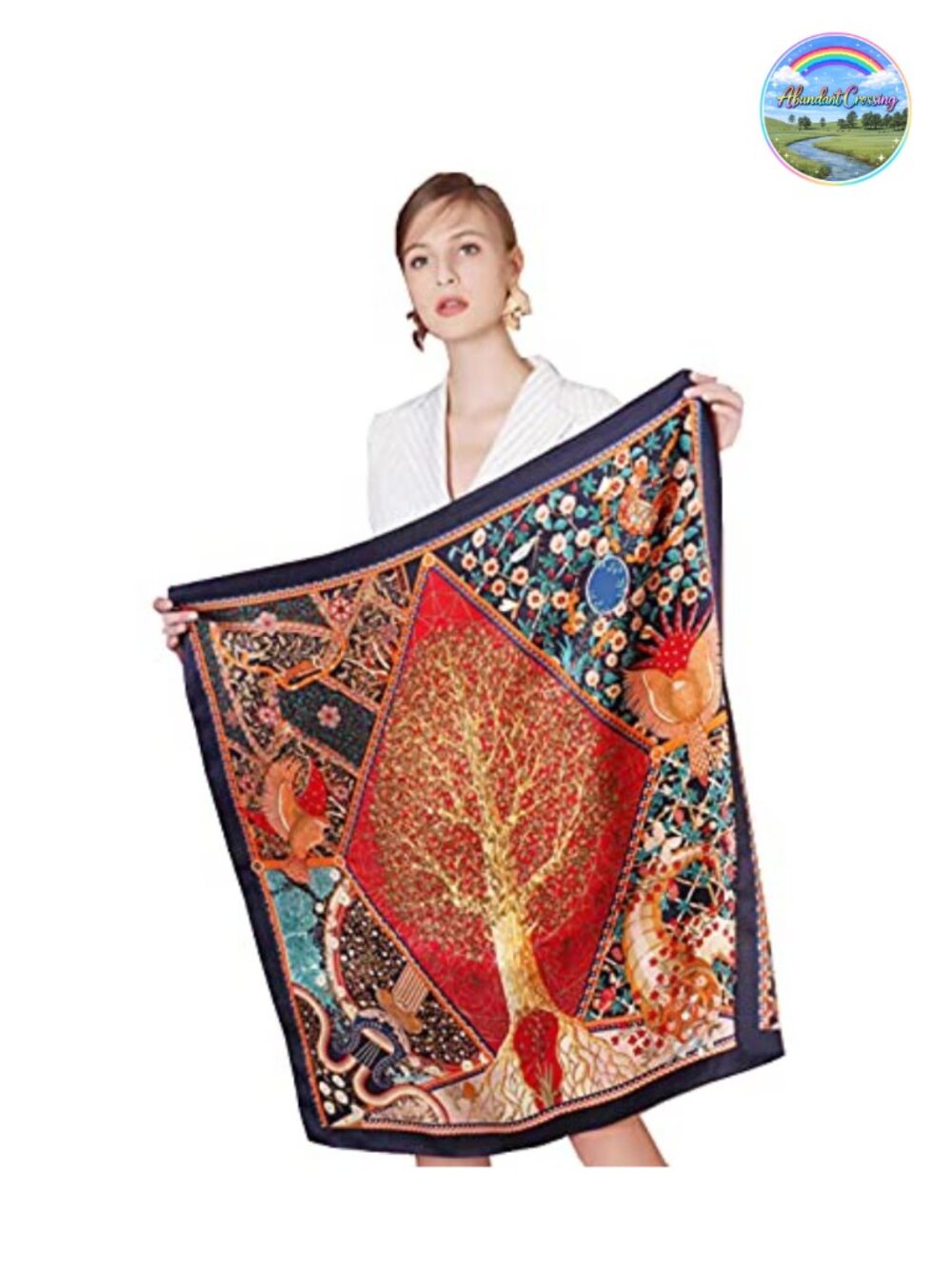 100% Mulberry Silk Scarf 43" Large Square Shawl Hair Wrap Gift Packed